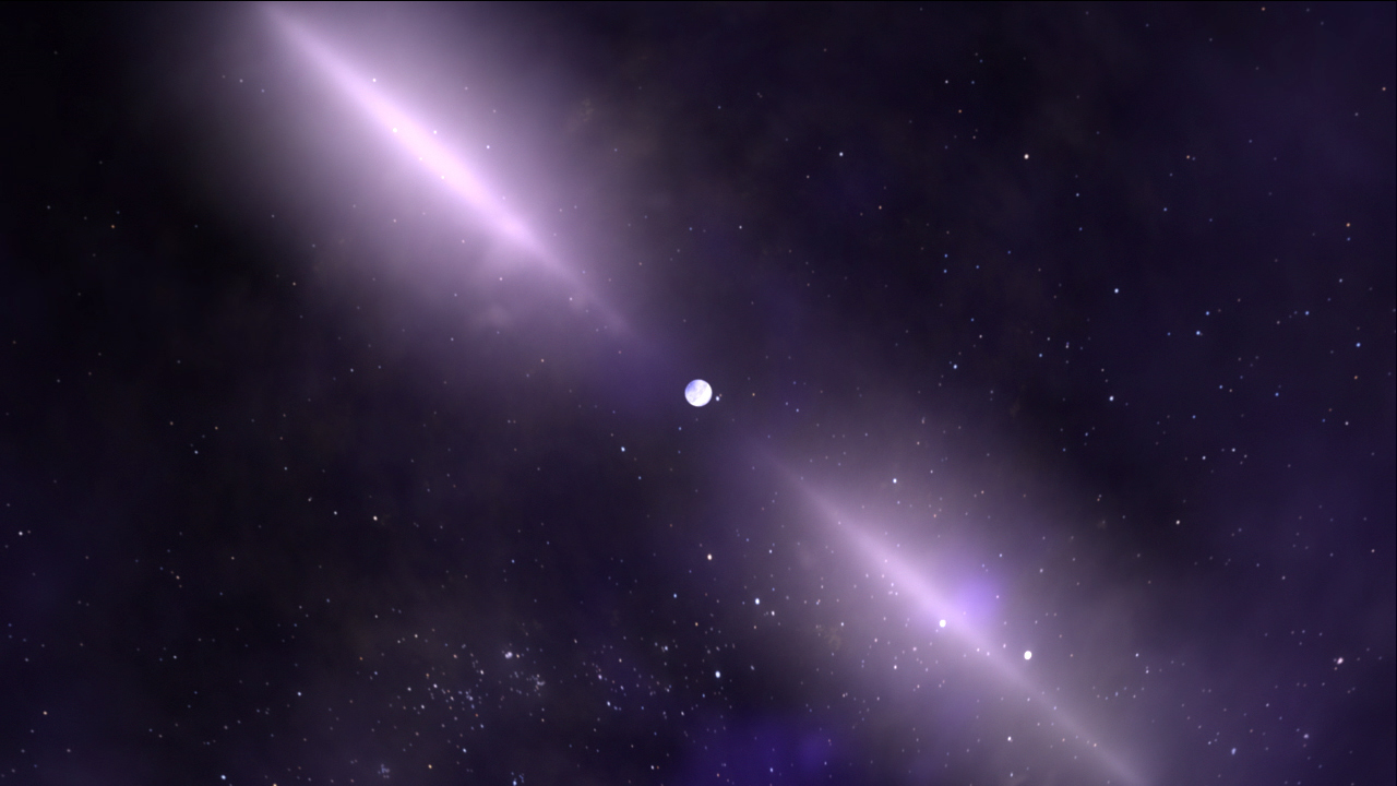 An artist's depiction of a pulsar.