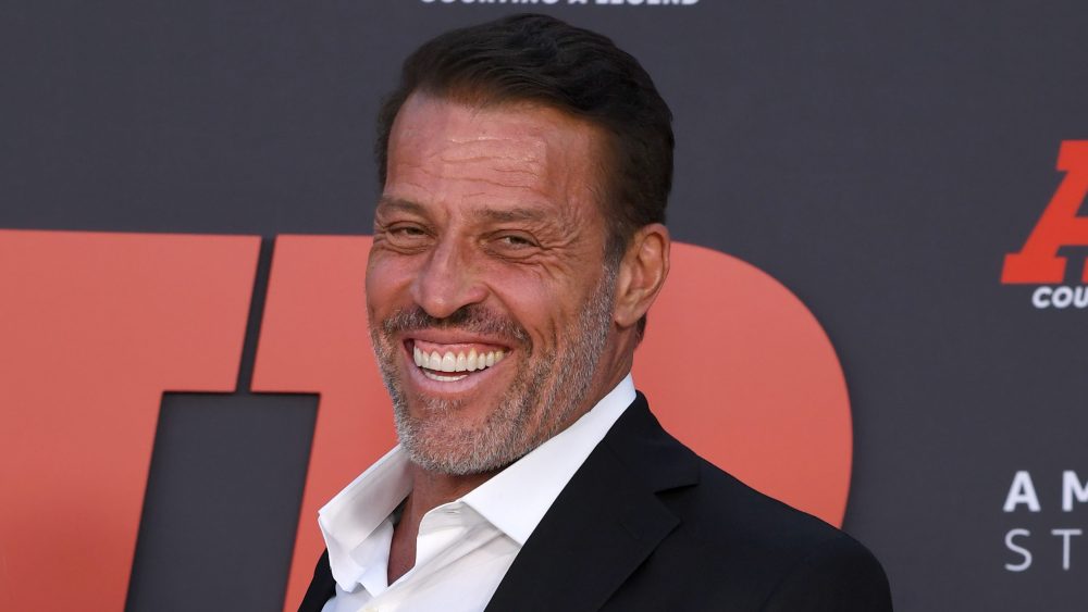 LOS ANGELES, CALIFORNIA - MARCH 27: Tony Robbins attends Amazon Studios' World Premiere Of "AIR" at Regency Village Theatre on March 27, 2023 in Los Angeles, California. (Photo by Jon Kopaloff/Getty Images)