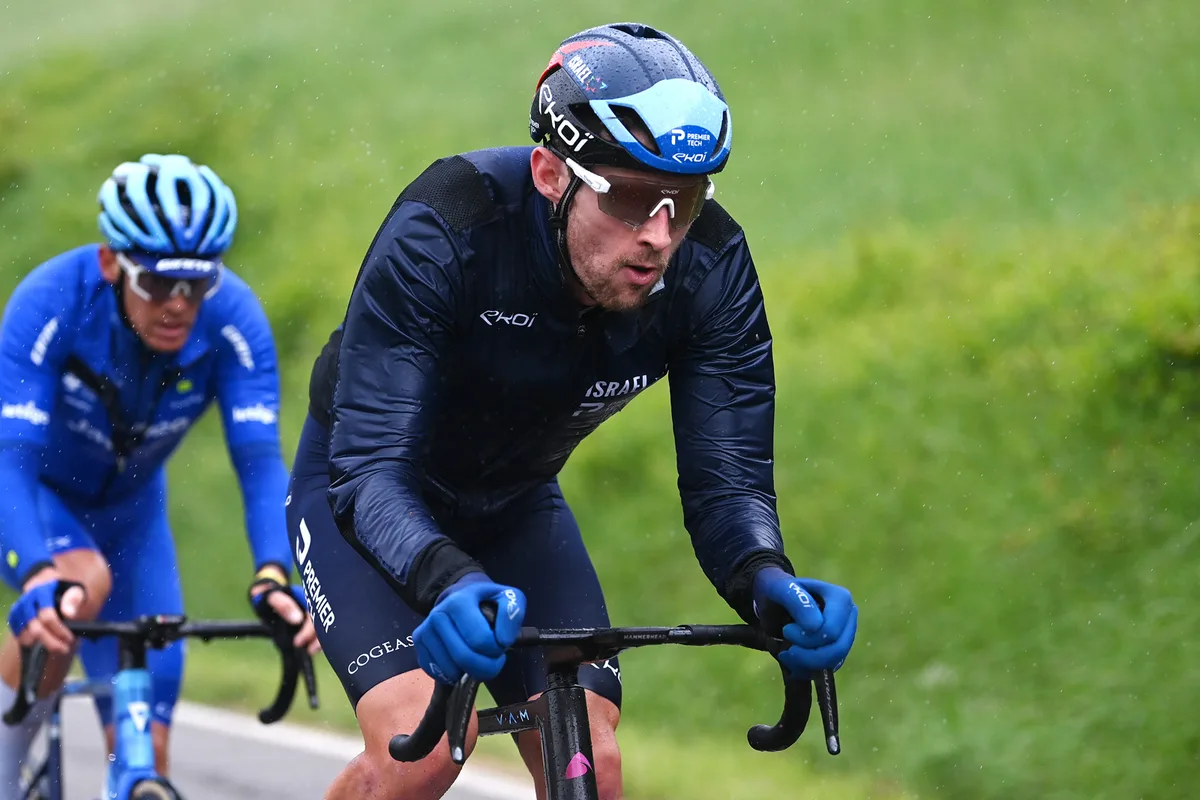 Alessandro De Marchi racing at the 2023 Giro D'Italia.