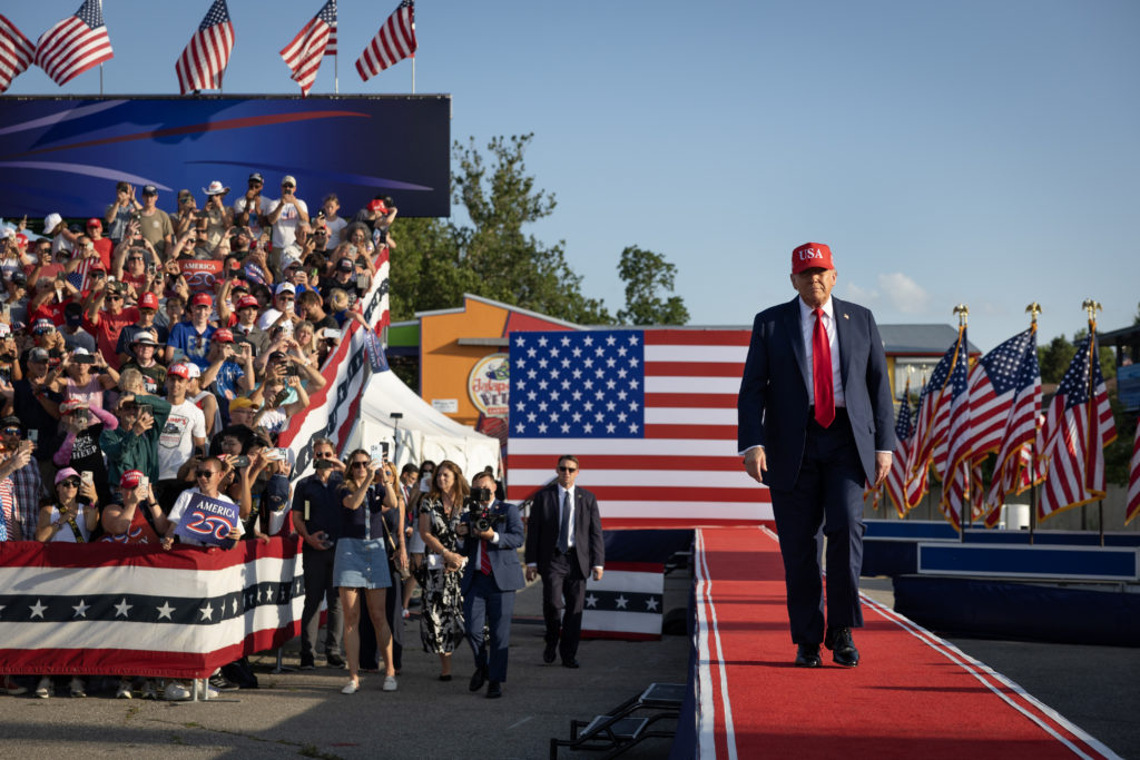 President Trump Delivers Remarks At The Iowa State Fairgrounds