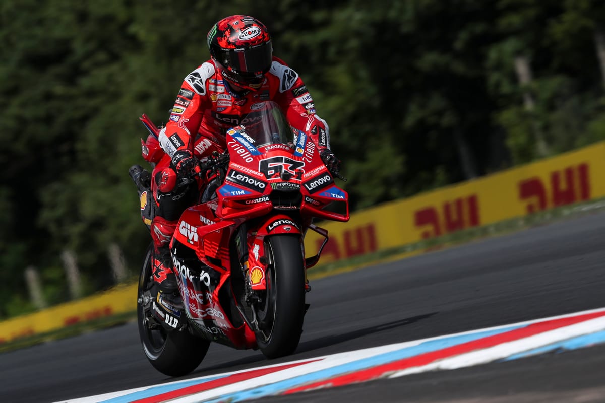 Bagnaia strikes back in dramatic Czech GP qualifying, Marquez crashes
