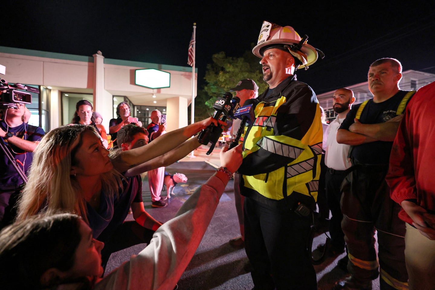 Fall River Fire Chief Jeffrey Bacon spoke to the media after a fire caused multiple injuries and fatalities and displaced residents of the Gabriel House Assisted Living facility on Oliver Street late Sunday night.