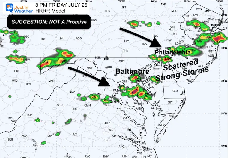 July 25 weather storm radar Friday 8 PM