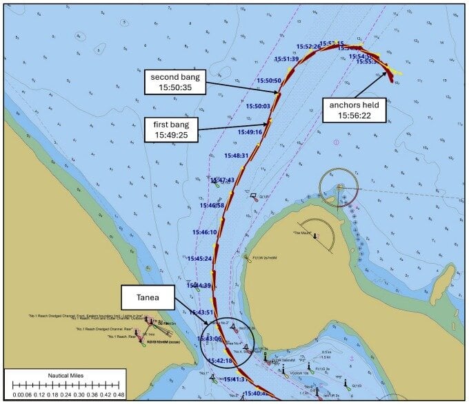 Achilles Bulker’s track. Map / Transport Accident Investigation Commission