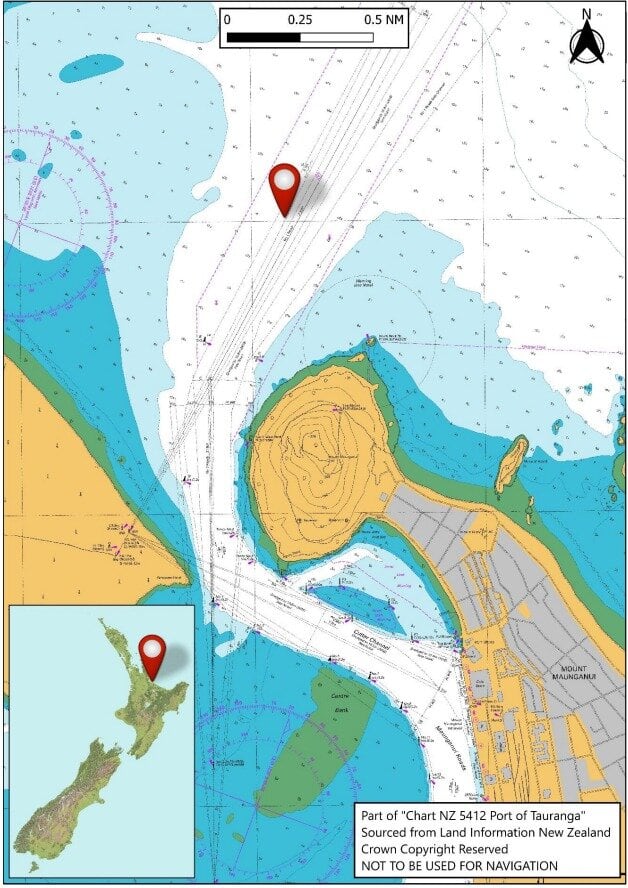  The location of the incident. Map / Land Information New Zealand Toitū te Whenua