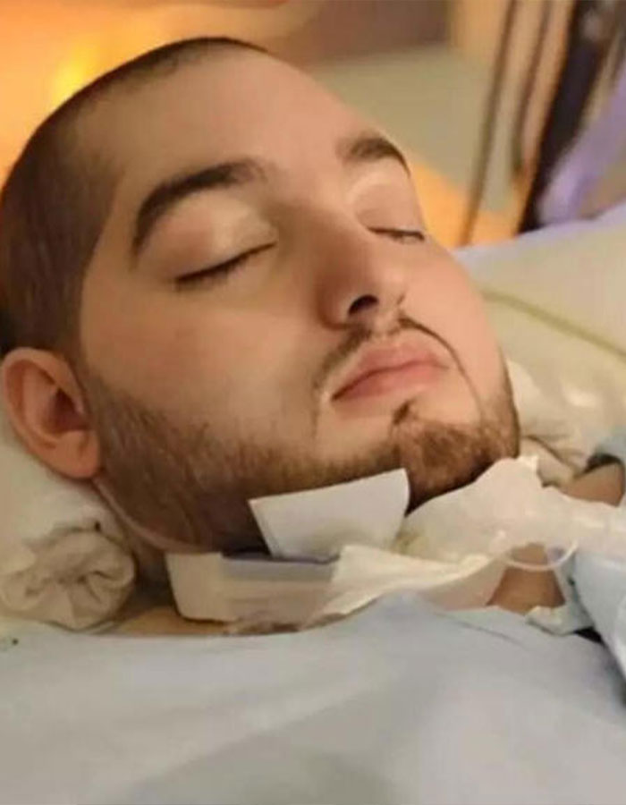 Sleeping prince of Saudi Arabia with closed eyes lying in hospital bed after two decades in coma.
