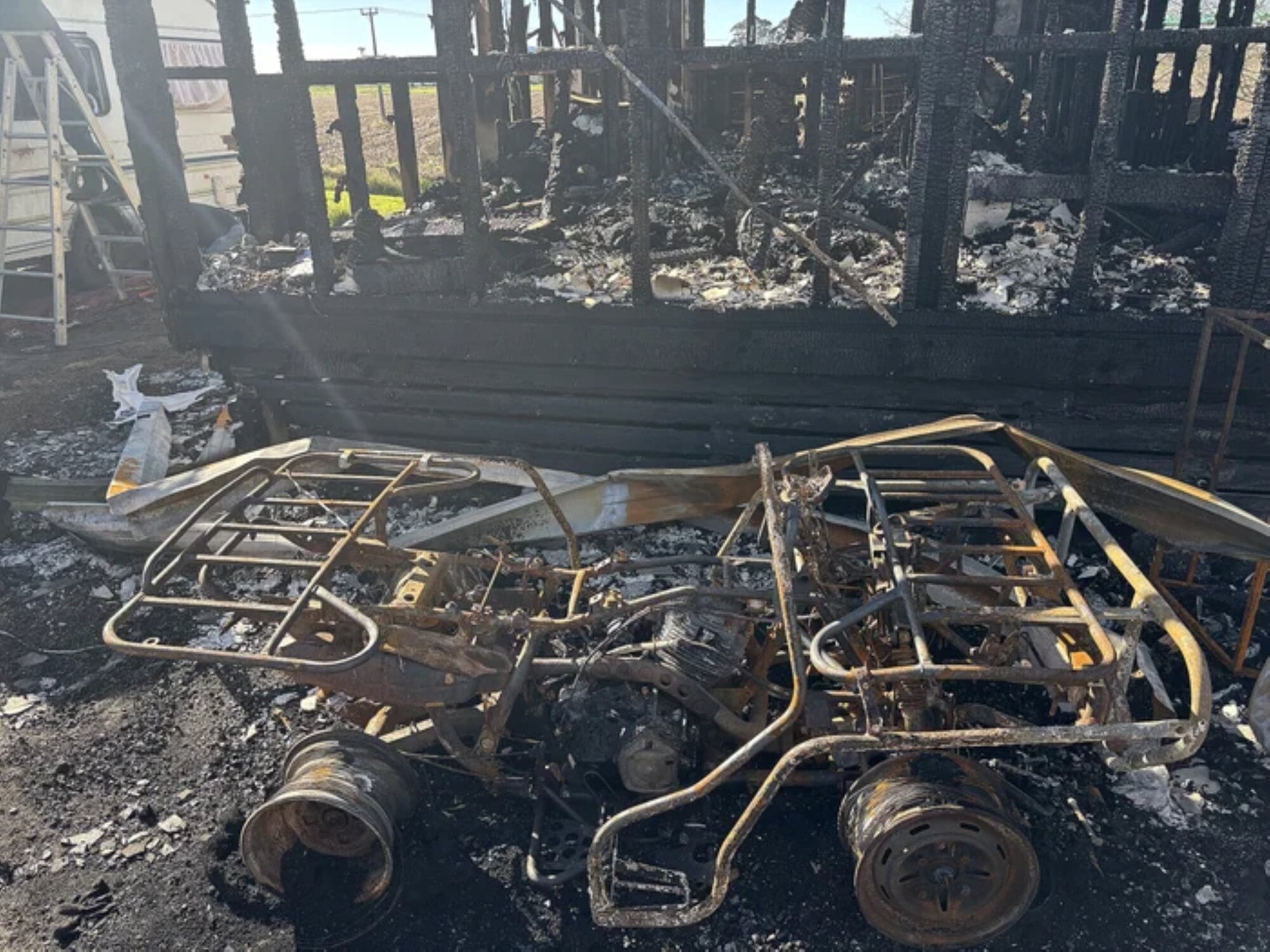  A quad bike was among the many belongings destroyed by the fire.