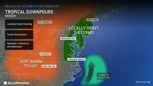 N.J. weather: Tropical Storm Chantal remnants to hit N.J. with thunderstorms, heavy downpours