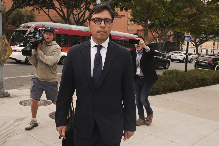 Dr. Salvador Plasencia leaves federal court on Wednesday, July 23, 2025 in Los Angeles, after pleading guilty to giving ketamine to Matthew Perry, leading up to the actor's 2023 overdose death.