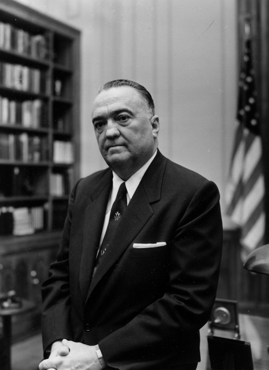 J. Edgar Hoover, director of the Federal Bureau of Investigation, is seen in his Washington office in 1966, before construction began on the building named after him.