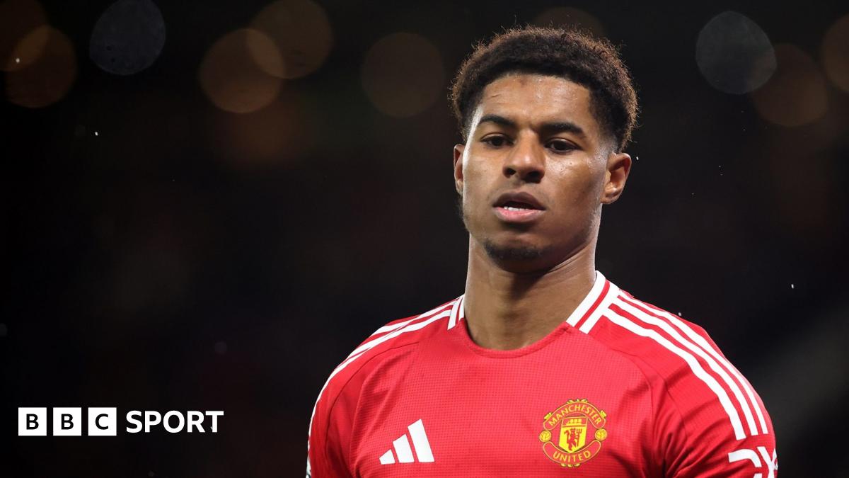 Marcus Rashford pictured in action for Manchester United during the 2024-25 season