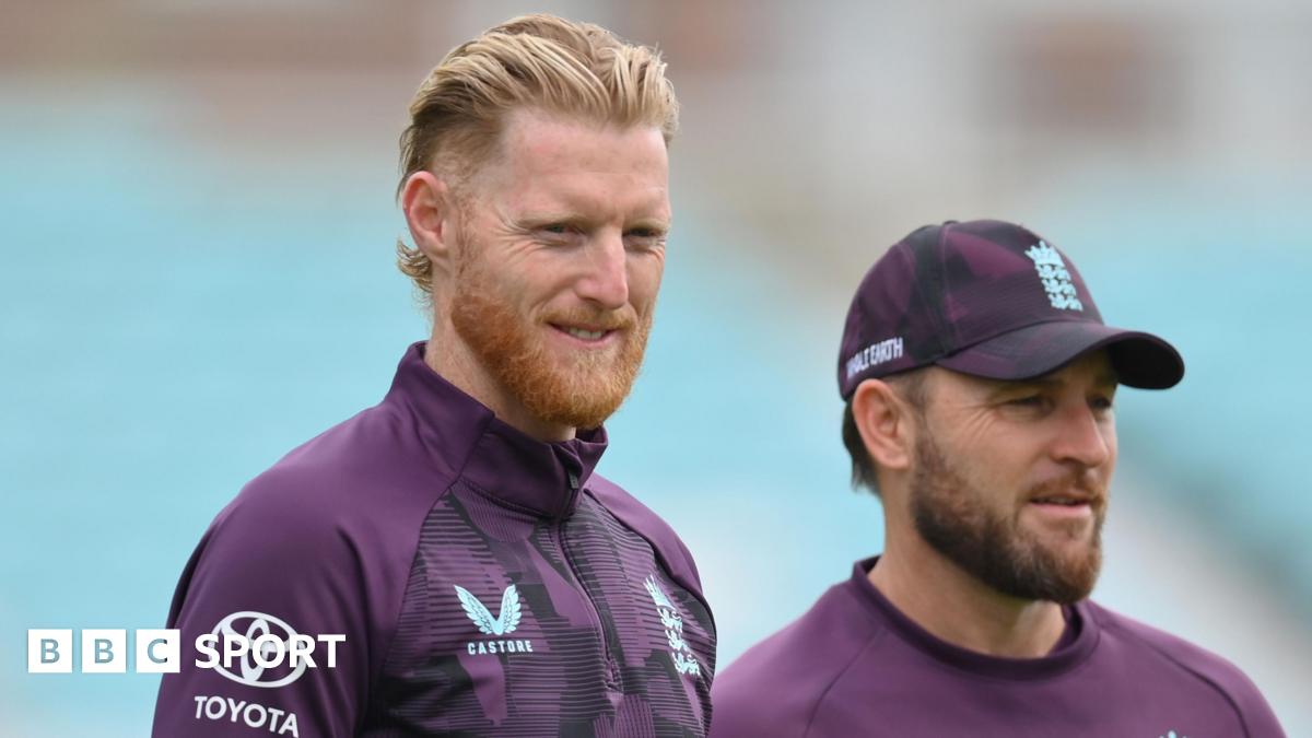 Ben Stokes and Brendon McCullum during an England training session