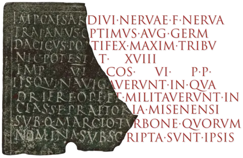 The Metropolitan Museum of Art This is an image of a rectagular bronze inscription which has been broken in half. The text on the right hand side is missing but has been shown as restored by AI with its predicted text