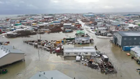 Flooding in Kotzebue as seen from above