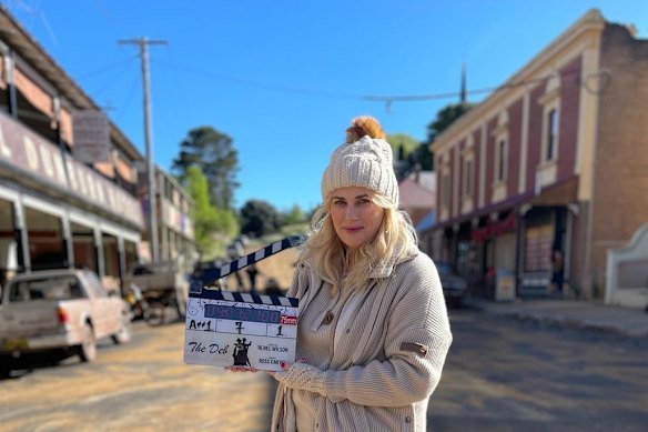 Rebel Wilson on the set of The Deb.