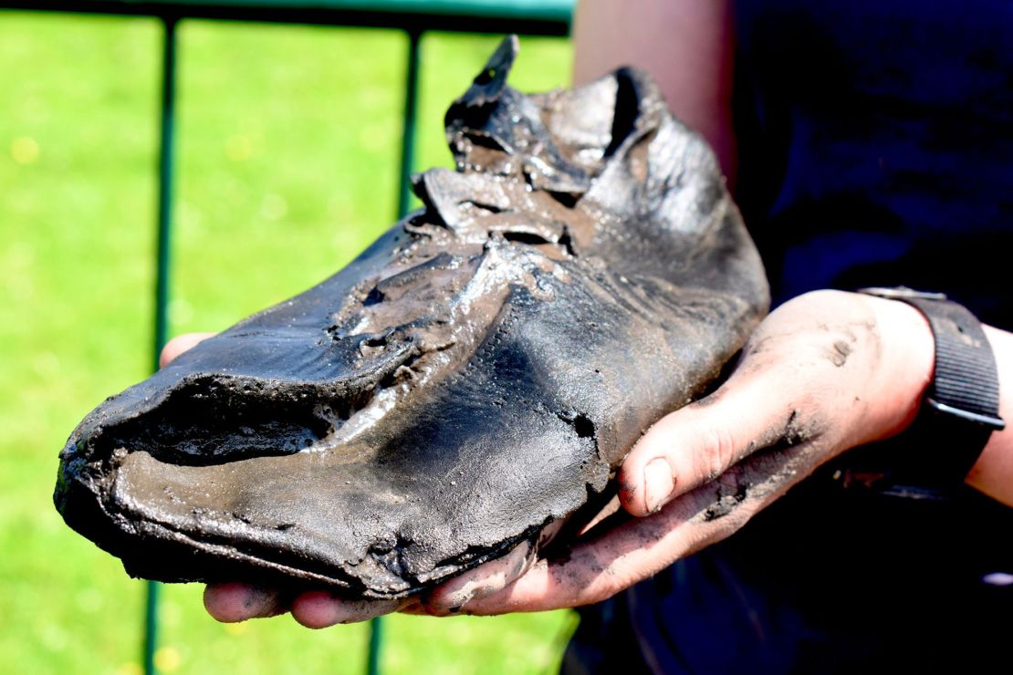 Only two of the 34 shoes discovered at Magna Fort have the upper portions attached.