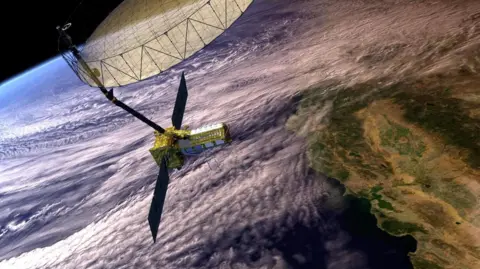 NASA An artist's concept shared by Nasa on X of what the Nisar satellite will look like