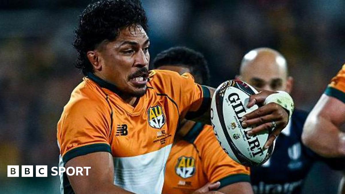 Pete Samu on the charge for the AUNZ Invitational XV against the Lions