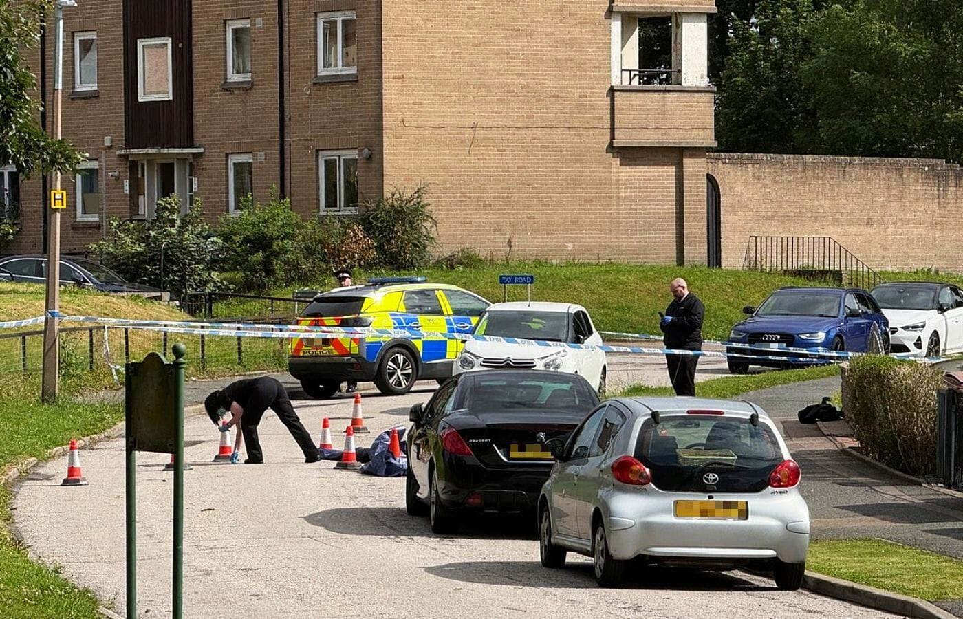 Police were called to reports of a car in Eric Hendrie Park on Deveron Road.
