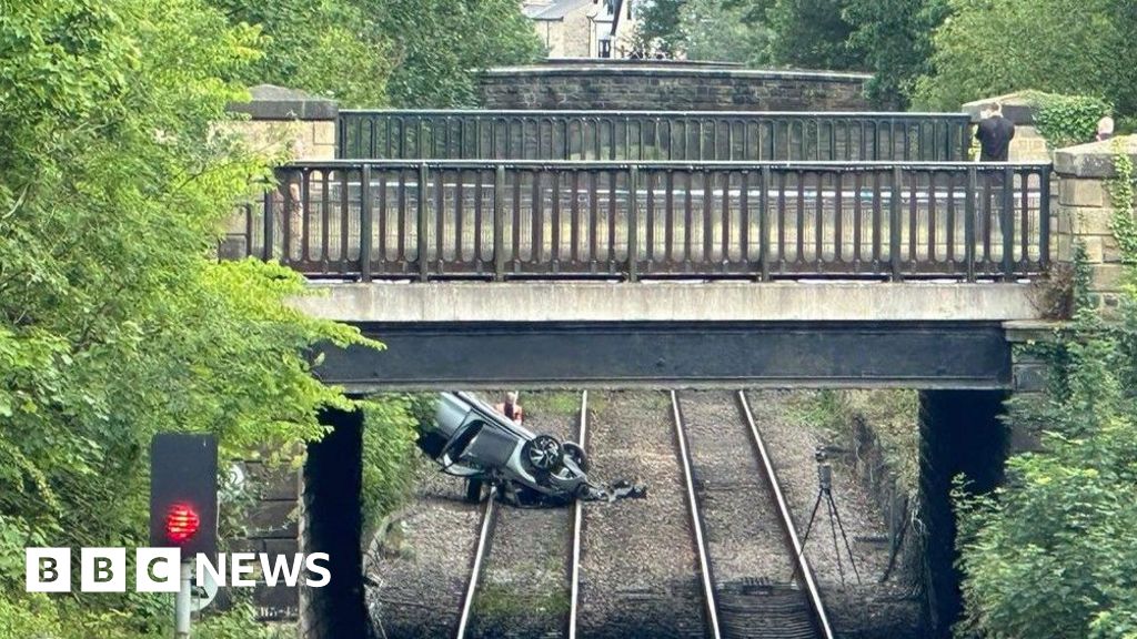 Man dies after car crashes onto railway tracks in Harrogate