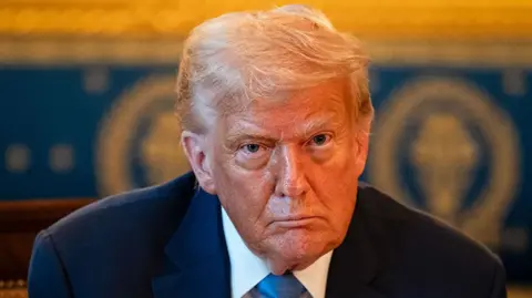 Getty Images US President Donald Trump during a dinner with Benjamin Netanyahu, Israel's prime minister, not pictured, in the Blue Room of the White House in Washington, DC, US, on Monday, 7 July, 2025.