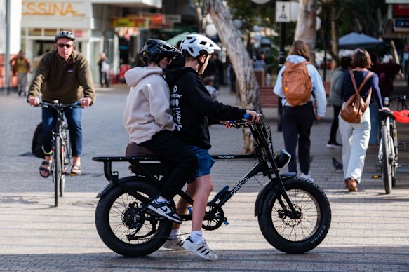 In Victoria, e-bikes with motors above 250 watts must be registered as motorbikes.