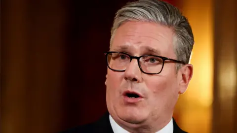 PA Media Prime Minister Sir Keir Starmer making a statement in Downing Street, London, following a Cabinet meeting to discuss the situation in Gaza.