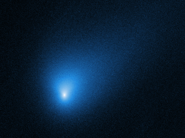 The interstellar comet I2/Borisov, imaged by the Hubble Space Telescope.