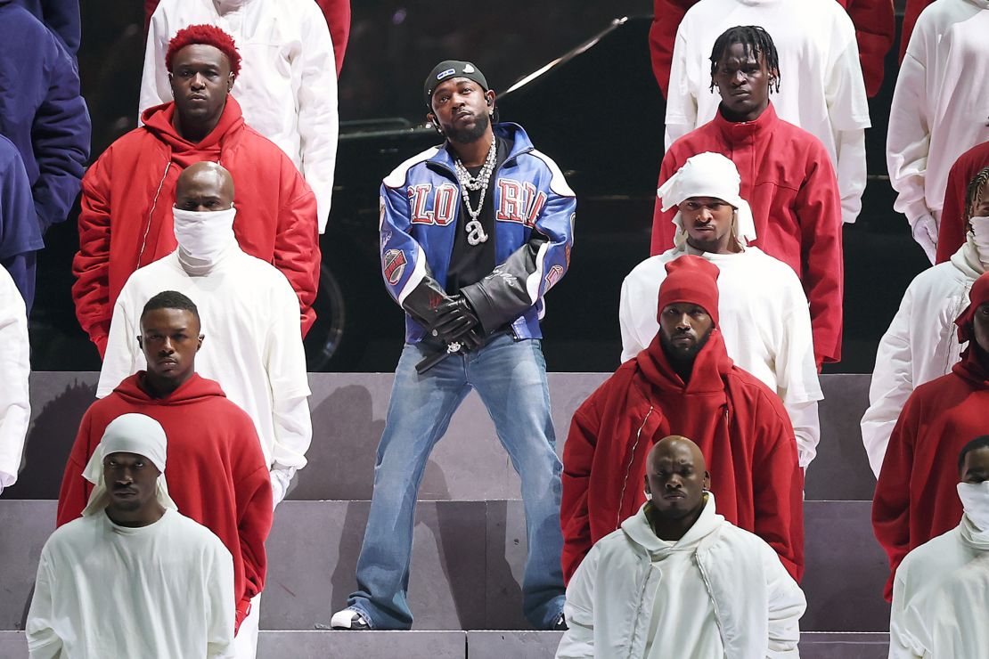 Kendrick Lamar performing at the Super Bowl in February.