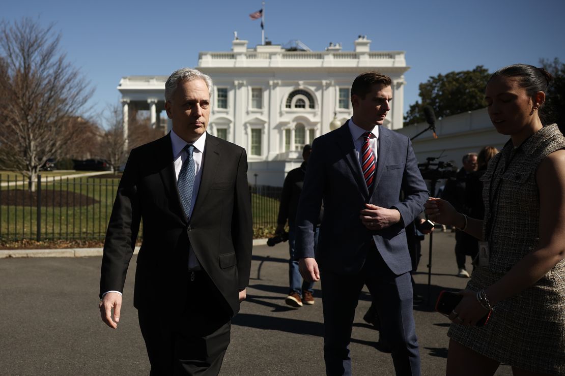 David Sacks, the White House AI and Crypto Czar, speaks to press outside of the White House on March 07, 2025 in Washington, DC. Sacks spoke about the executive order on Crypto and U.S. Digital Asset Stockpile.