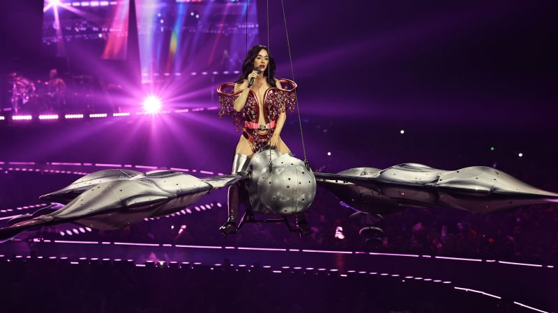 Katy Perry nearly plummets from floating butterfly as giant prop malfunctions during her show