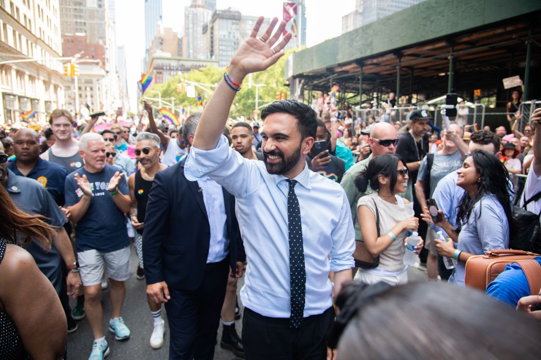 Mamdani attends the 2025 New York City Pride March on June 29.