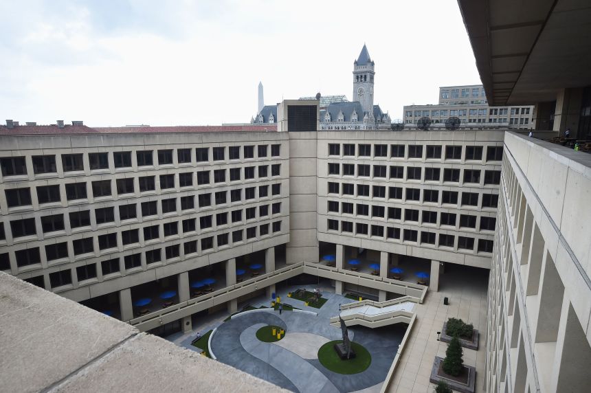 A courtyard not open to the public, seen here in 2015, sits inside the J. Edgar Hoover Building, which the FBI is set to leave behind as its headquarters.