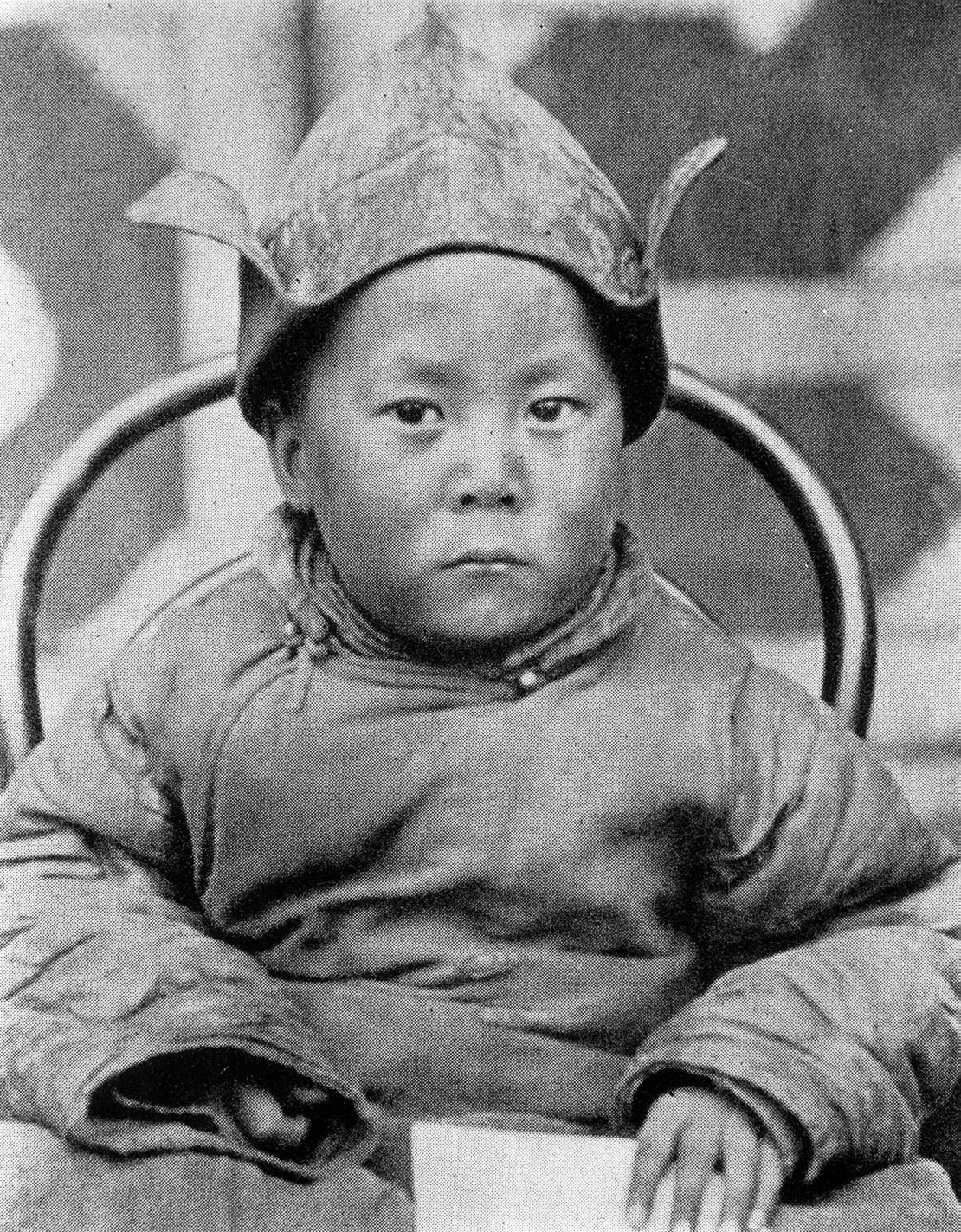 A picture of the 4-year-old 14th Dalai Lama taken in September 1939 in Kumbum, Tibet.