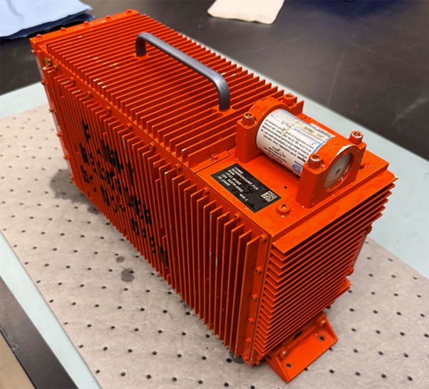The Black Hawk helicopter’s cockpit voice recorder, recovered from the crash in the Potomac river, in an NTSB lab for analysis.