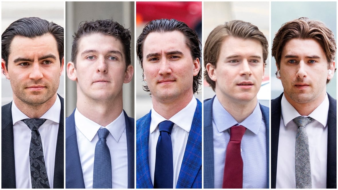 Headshots of five young men, each in suit and tie.