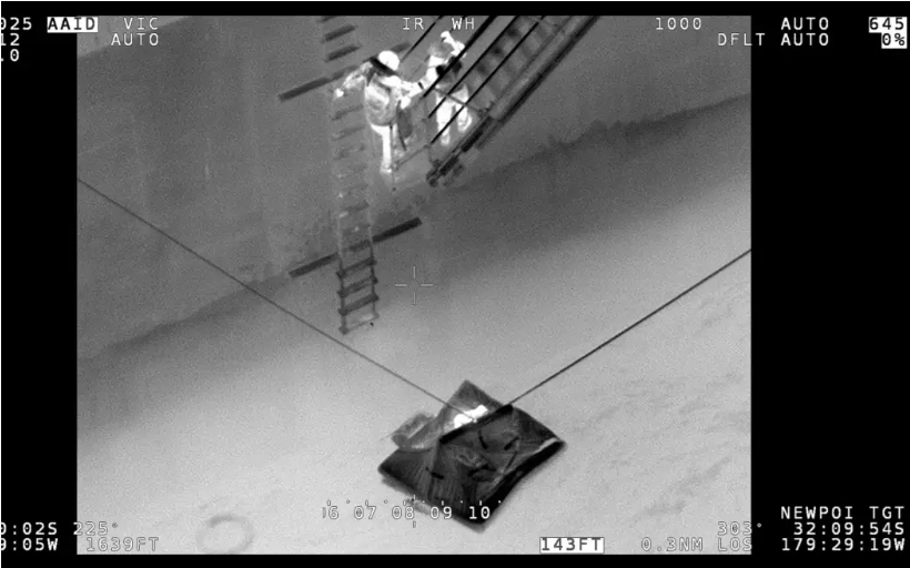 Trio rescued from life-raft in Pacific Ocean