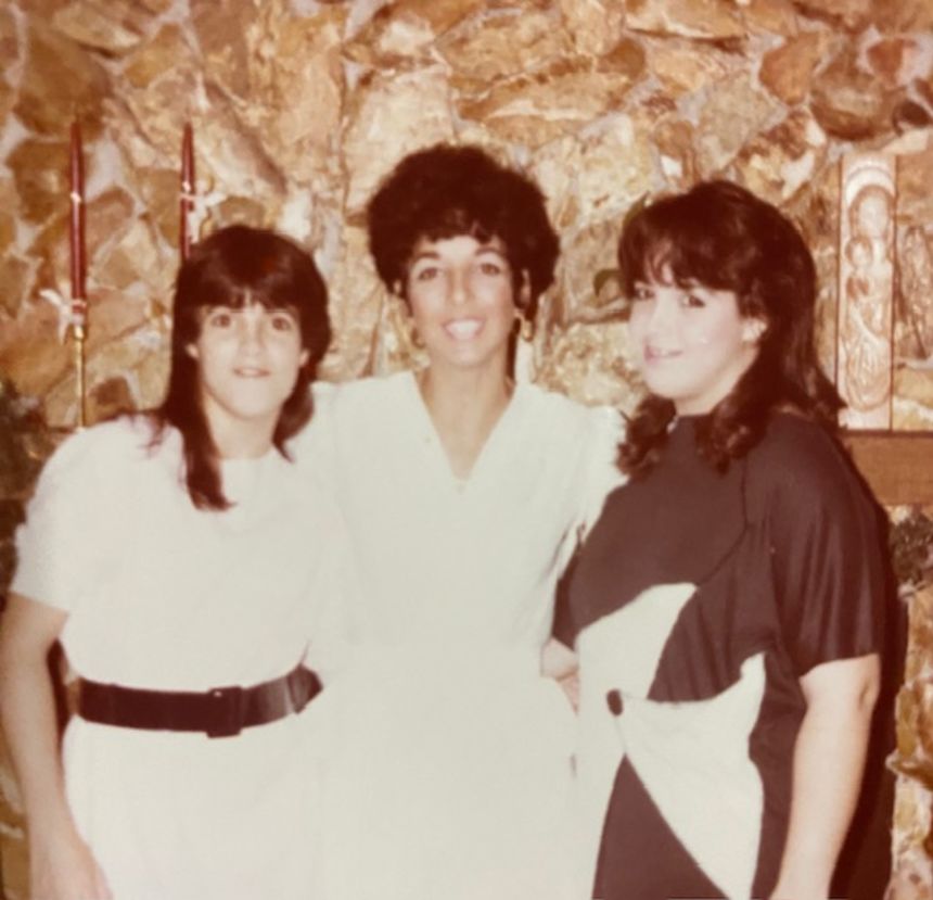 Carmen Gayheart, left, is pictured with her mother, Joanna Tortora, center, and her sister, Maria David.