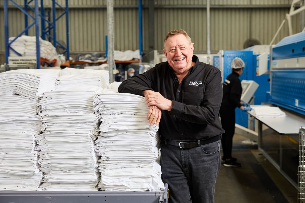 Myron Mann, CEO of Bedford Group at Beacon Laundry, a Bedford-backed social enterprise. Photo: Supplied