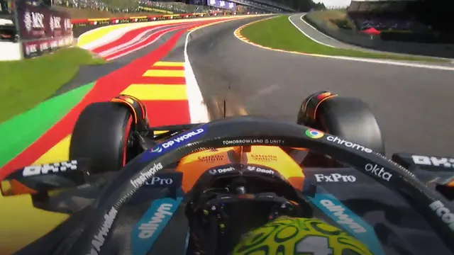 SPA, BELGIUM - JULY 25: Esteban Ocon of France and Haas F1 is interviewed during Sprint qualifying