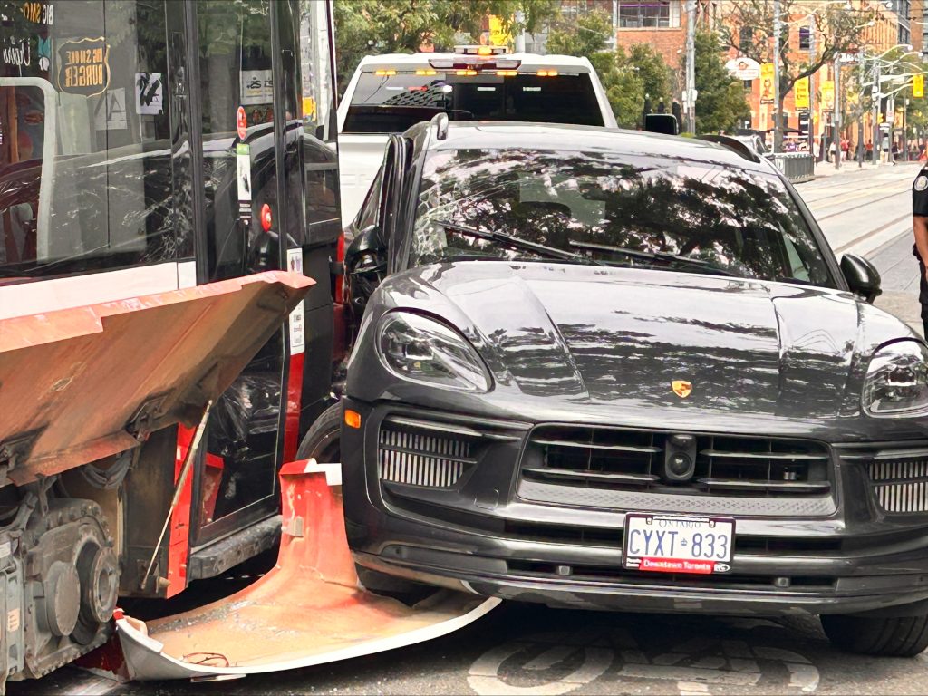 Driver taken to hospital after crash with TTC streetcar