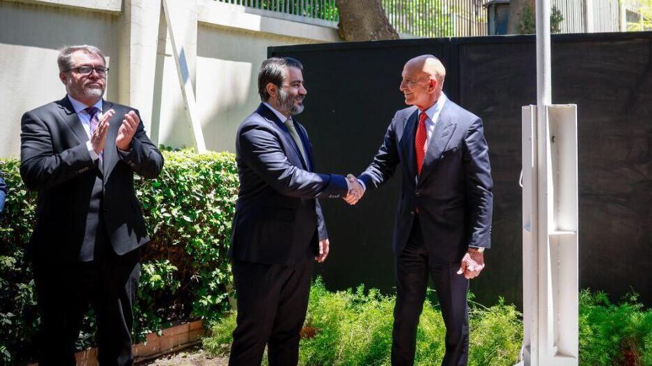 סוריה חנוכה מחדש של בית שגריר ארה"ב שר החוץ הסורי אסעד א-שיבאני והשליח האמריקני לסוריה תומאס ברק 