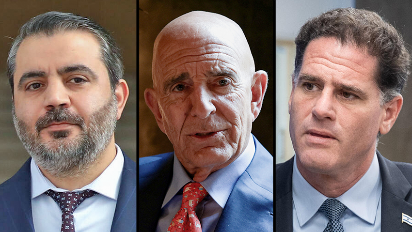 Syrian Foreign Minister Asaad al-Shaibani, US Special Envoy to Syria Tom Barrack, Strategic Affairs Minister Ron Dermer 