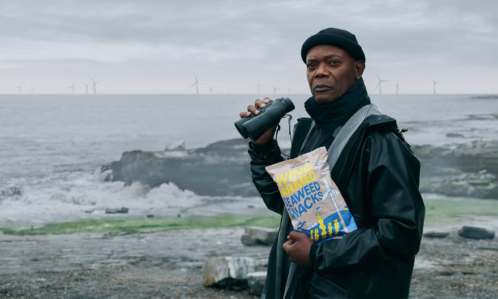 Vattenfall and Samuel L. Jackson present Wind Farmed Seaweed Snacks, a delicacy grown at a wind farm