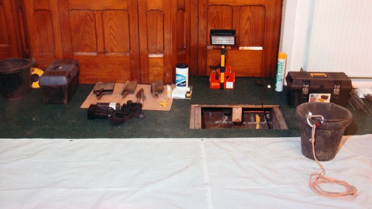 Undated handout showing a general view of St Patrick's Church, Glasgow, including the hatch (centre right) leading to the under floor passag
