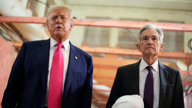 Donald Trump and Federal Reserve Chair Jerome Powell 