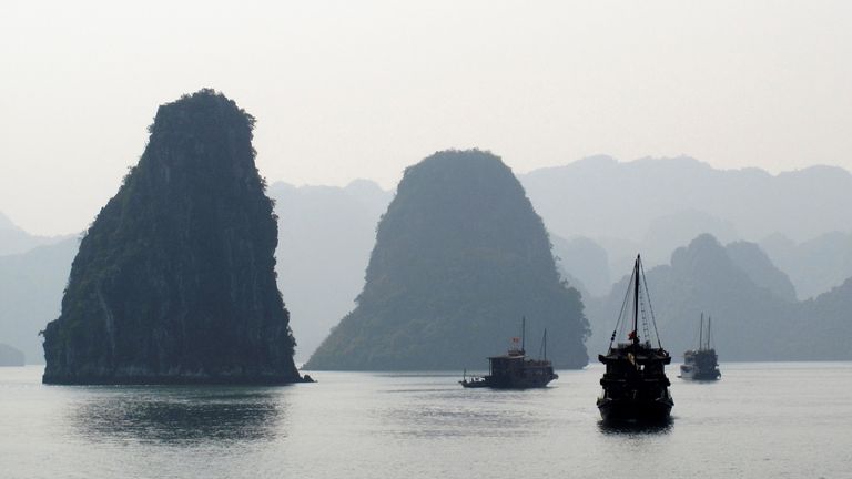 Tourist boats cruise in Halong Bay. File pic: Reuters