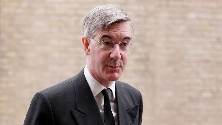 Sir Jacob Rees-Mogg attends the funeral of Lord Norman Tebbit, at St Edmundsbury Cathedral in Bury St Edmunds. The former Cabinet minister died on July 7 at the age of 94. Picture date: Thursday July 31, 2025. PA Photo. Photo credit should read: Joe Giddens/PA Wire