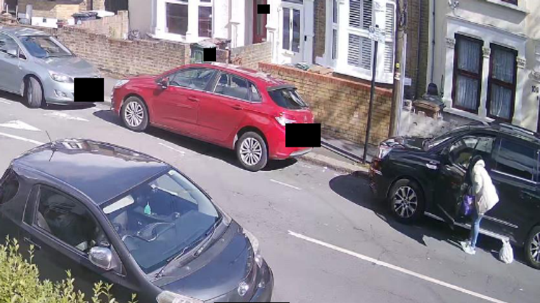CCTV showed Parker cleaning the car after the murder. Pic: Met Police