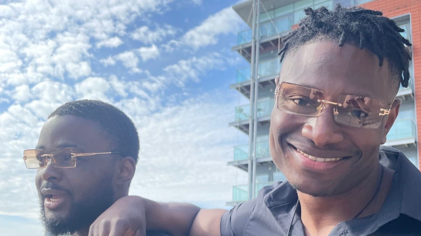 GoFundMe handout image of King Edonmi, 29, and Mo Liasu, 27, on holiday. Pic: GoFundMe / Angelo Antonio